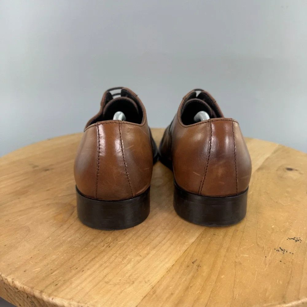 To Boot New York Caufield Mens Size 7.5 M Cap Toe Oxford Brown Leather EUC